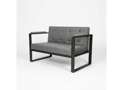Banc design gris Deux places Housse en textile Mobilier de bureau Meuble