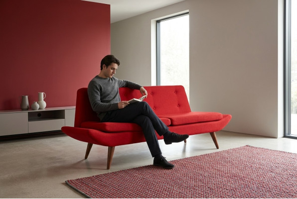 Deux places rouge Mobilier de salle d'étude Designer Canapé rembourré de luxe