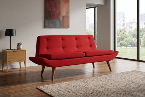 Deux places rouge Mobilier de salle d'étude Designer Canapé rembourré de luxe