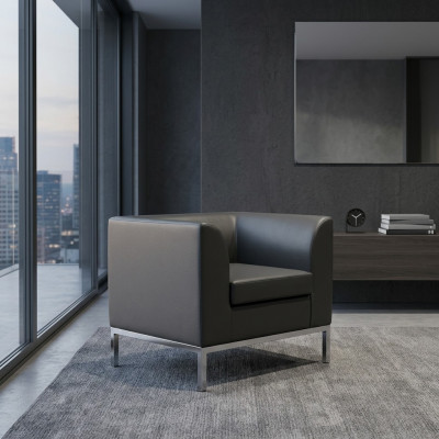 Fauteuil Salle d'étude Mobilier de bureau Textile neuf Siège noir Luxe Mobilier