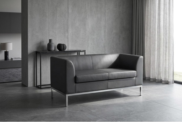 Salle d'étude Canapé noir en textile à deux places Mobilier de bureau Canapé