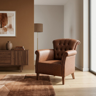 Fauteuil design marron Mobilier Luxe Chesterfield Chaise de bureau exécutive de luxe