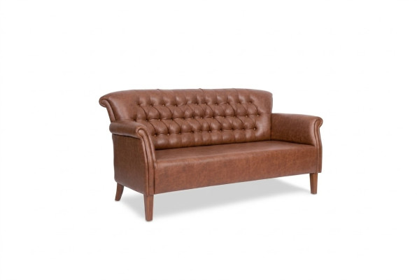 Canapé Chesterfield trois places de luxe en cuir brun Mobilier de salon Canapés modernes