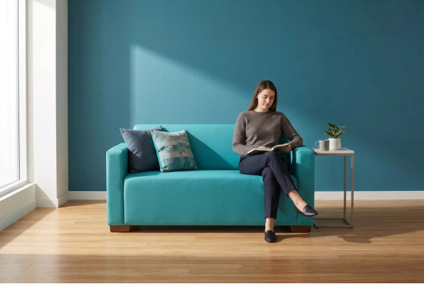 Deux canapés deux places turquoise pour la salle d'étude de meubles rembourrés Canapé moderne Canapé de luxe