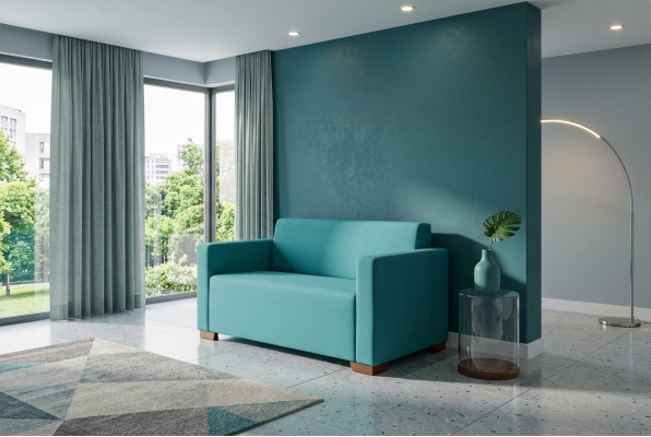 Deux canapés deux places turquoise pour la salle d'étude de meubles rembourrés Canapé moderne Canapé de luxe