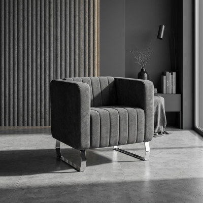Fauteuil gris Design moderne Mobilier Chaise de bureau Textile Studierzimmer neue Büro