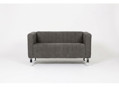 Deux meubles de salle d'étude deux places noirs canapé de luxe en tissu gris.