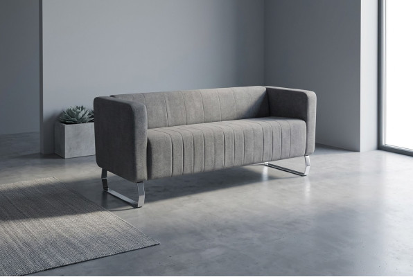 Canapé de luxe moderne à trois places mobilier de bureau textile groupe de sièges canapés
