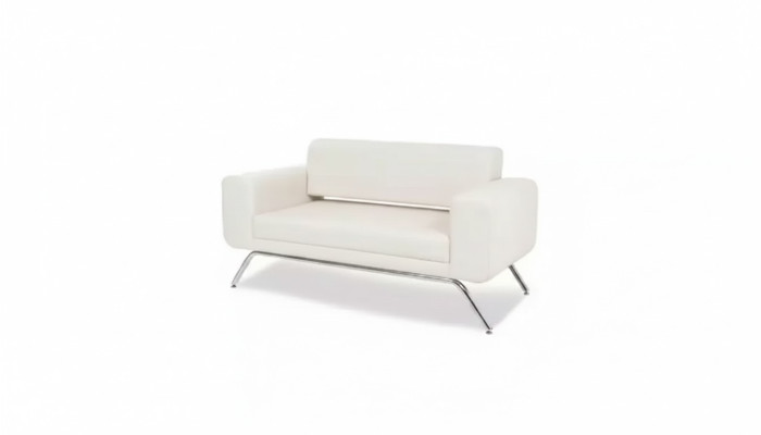 Canapé de luxe blanc deux places en tissu textile meubles de bureau ameublement de luxe.