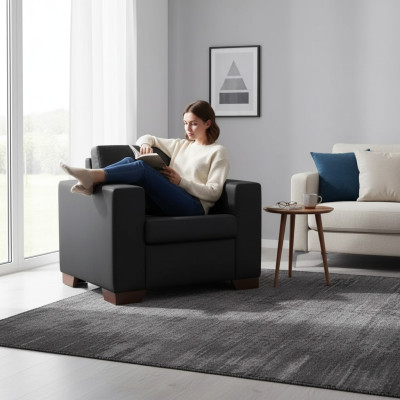 Fauteuil Mobilier de bureau Luxueux Siège Noir moderne Fauteuil rembourré étude