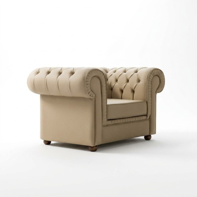 Fauteuil Chesterfield Mobilier de bureau de luxe Fauteuil crapaud rembourré individuel Moderne