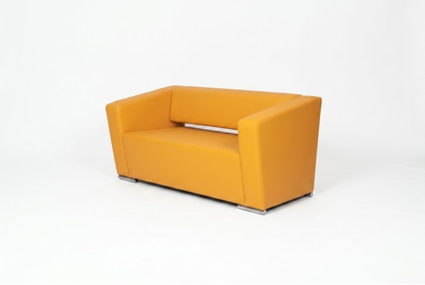 Canapé jaune Luxe Canapé deux places Mobilier de bureau Tissu Ameublement de bureau