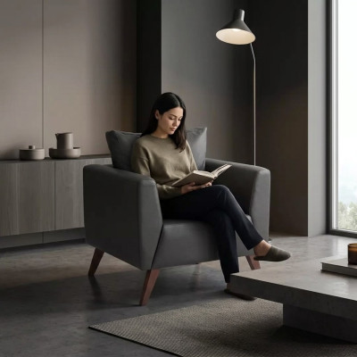 Fauteuil noir Design Rembourrage Siège Salle d'étude Bureau Bureau neuf