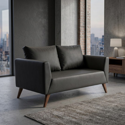 Canapé moderne deux places élégant noir mobilier de bureau de salle d'étude