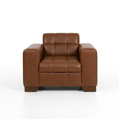 Fauteuil marron Design moderne Siège Salle d'étude nouveau fauteuil rembourré