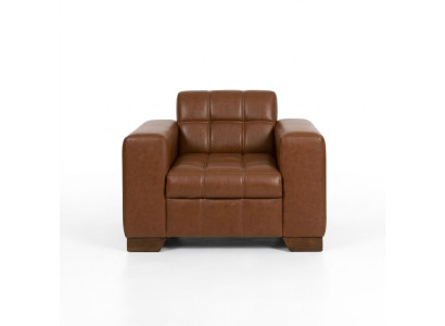 Fauteuil marron Design moderne Siège Salle d'étude nouveau fauteuil rembourré