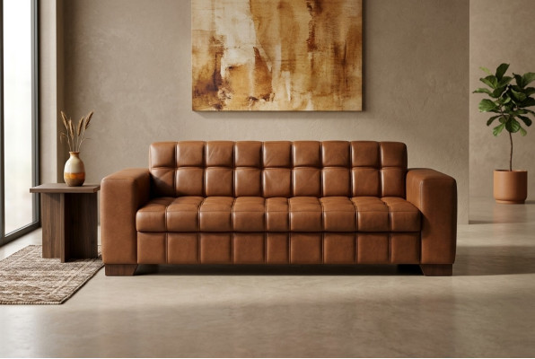 Canapé de luxe trois places marron Mobilier de bureau Aménagement de bureau Design de bureau