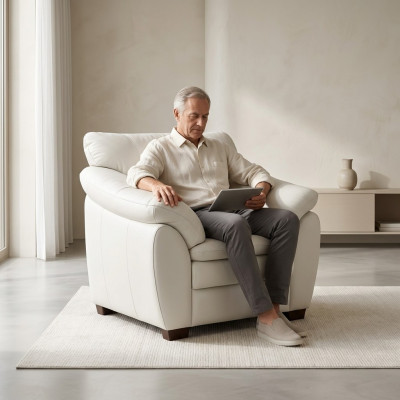 Fauteuil blanc Mobilier de la salle d'étude Fauteuil de bureau rembourré Tissu Siège