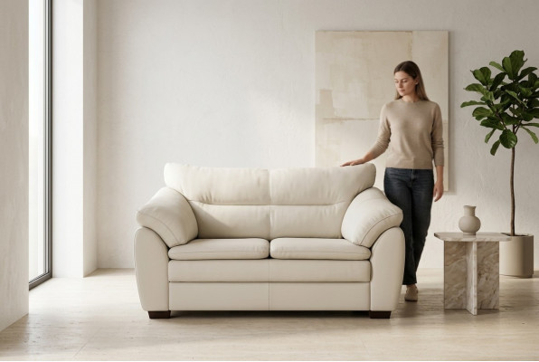 Canapé blanc design deux places Mobilier de bureau de luxe Meuble rembourré Moderne