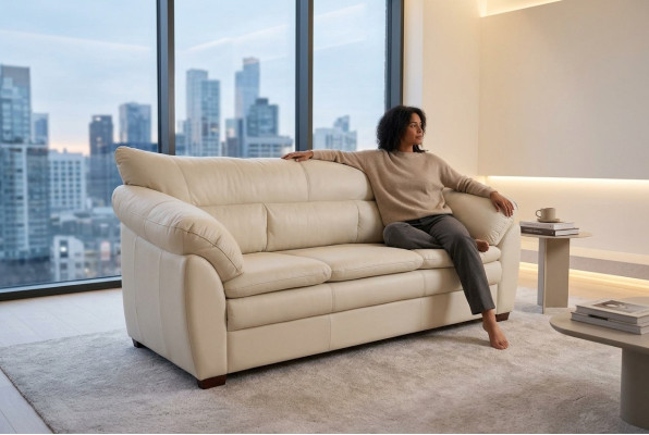 Meubles de luxe blancs pour salle d'étude à trois places, canapé moderne à trois places.