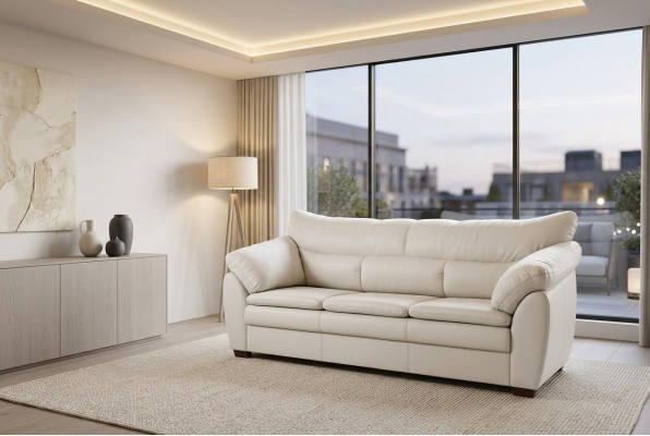 Meubles de luxe blancs pour salle d'étude à trois places, canapé moderne à trois places.