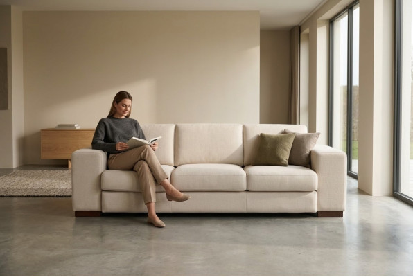 Canapés en textile blanc trois places Nouveaux meubles de designer pour salle d'étude