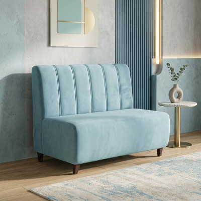 Canapé en tissu, canapé en textile, moderne, bleu, deux places
