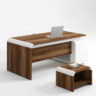 Bureau d'angle en bois brun pour le bureau d'étude.