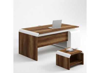 Bureau d'angle en bois brun pour le bureau d'étude.