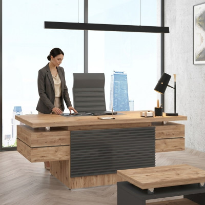 Bureau en bois. Designer de meubles de bureau Bureau design moderne Meubles en bois Tables