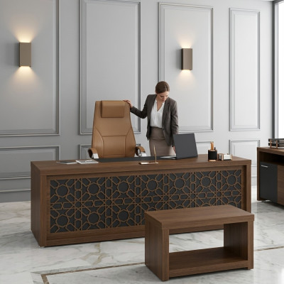 Bureau de bureau classique en bois de bureau d'étude de salle 220x90cm