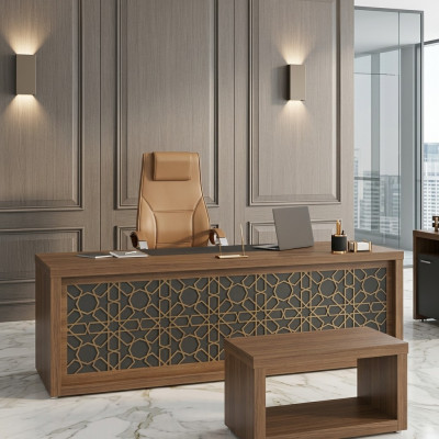 Bureau de bureau classique en bois de bureau d'étude de salle 220x90cm