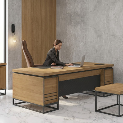 Salle d'étude, table en bois, bureau de direction, bureau d'ordinateur, mobilier de bureau