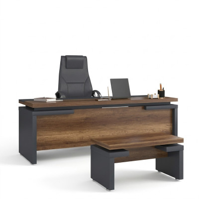 Brun gris bureau 220x90cm Table de luxe Bureau exécutif Bureau de bureau