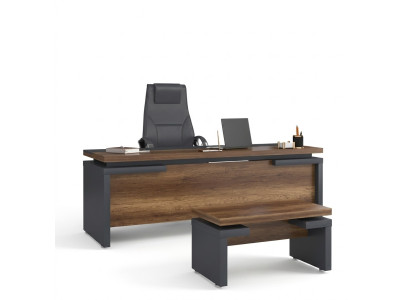 Brun gris bureau 220x90cm Table de luxe Bureau exécutif Bureau de bureau