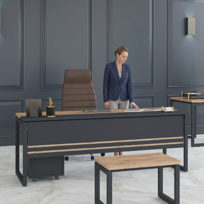 Mobilier de bureau Bureau Salle d'étude Marron Table Nouveau Conception Tables