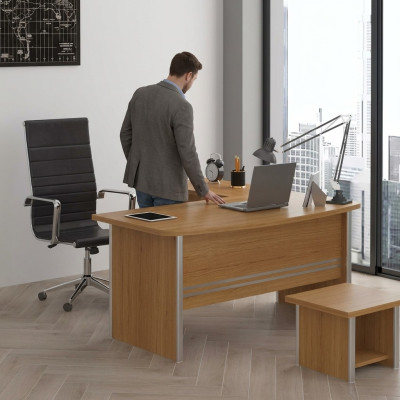 Bureau d'angle en bois clair mobilier de bureau de luxe design de mobilier de bureau