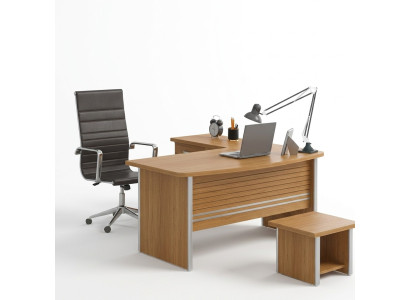 Bureau d'angle en bois clair mobilier de bureau de luxe design de mobilier de bureau