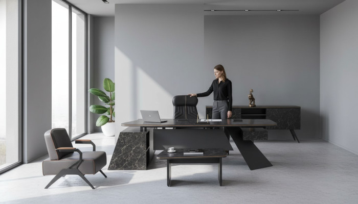 Mobilier de salle d'étude Collection de mobilier de bureau Ensemble de poste de travail Bureau neuf