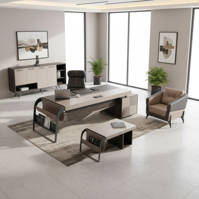 Meubles de bureau de luxe Ensemble complet de mobilier de bureau Table Armoire 3 pièces