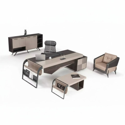 Meubles de bureau de luxe Ensemble complet de mobilier de bureau Table Armoire 3 pièces