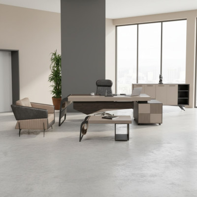 Pièce d'étude de luxe Bureau d'angle Mobilier design Mobilier de bureau Tables Bureau