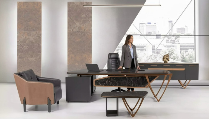 Bureau de designer Mobilier de bureau de luxe Classe Bureau d'angle 3 pièces