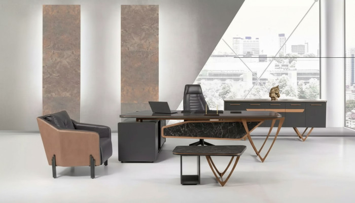 Bureau de designer Mobilier de bureau de luxe Classe Bureau d'angle 3 pièces