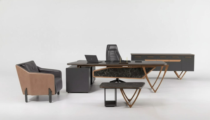 Bureau de designer Mobilier de bureau de luxe Classe Bureau d'angle 3 pièces