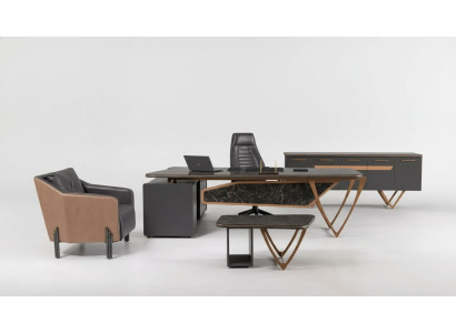 Bureau de designer Mobilier de bureau de luxe Classe Bureau d'angle 3 pièces