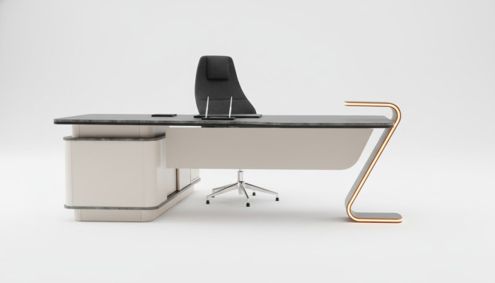 Bureau LED Éclairé Design Table Mobilier de Bureau Tables 250cm