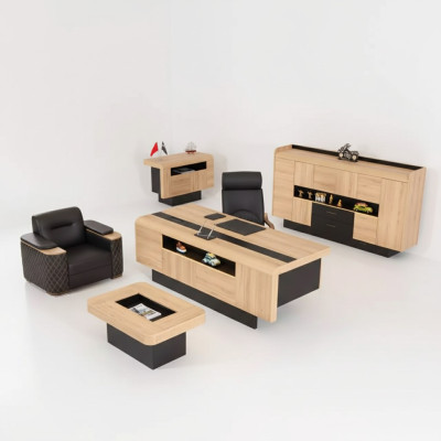 Mobilier de bureau de luxe Ensemble complet de mobilier de bureau Table Armoire 3 pièces