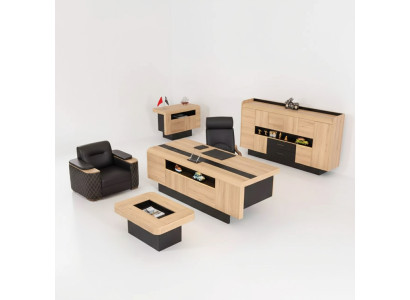 Mobilier de bureau de luxe Ensemble complet de mobilier de bureau Table Armoire 3 pièces