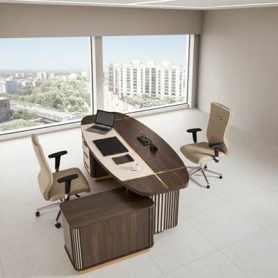 Table de bureau ovale 250x165 Tables de luxe Bureaux d'angle Mobilier de bureau